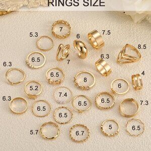Jewelry | 25 Pcs Gold Knuckle Ring Set For Women Chunky Stackable ...
